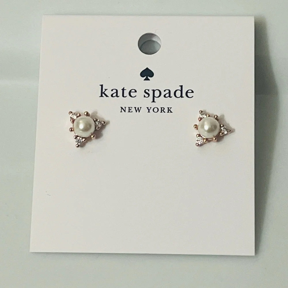 🛍️NWT Kate Spade Rose Gold Triangle Gem Earrings